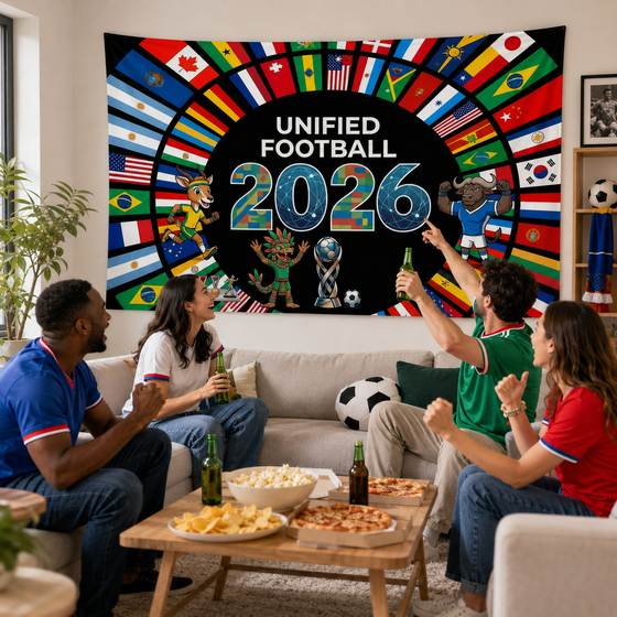 2026 Soccer Party Wall Tapestry